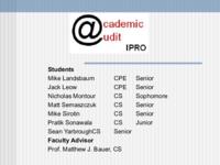 Automating Academic Audit (Fall 1999) IPRO???: Automating_Academic_Audit_IPRO%3F%3F%3F_Fall1999_Final_Presentation