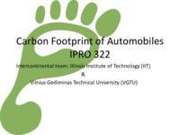 Carbon Footprint of Automobiles (Semester Unknown) IPRO 322: CarbonFootprintOfAutomobilesIPRO322FinalPresentationSp10