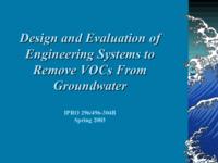 Design and Evaluation of Engineering Systems to Remove VOCs from Groundwater (Spring 2003) IPRO 304B