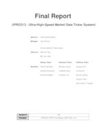 Ultra-High-Speed Market Data System (semester?), IPRO 313: Ultra High Speed Market Data System IPRO 313 Final Report F07