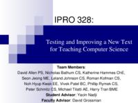 Developing a Computer Science Textbook that Incorporates Real and Practical Open-Ended Problem Solving (Semester Unknown) IPRO 328: Developing a Computer Science Text with Practical Open-Ended Problems IPRO 328 Final PresentationSp08