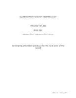 Developing Affordable Products for the Rural Poor of the World (semester?), IPRO 325: Affordable Products for Rural Poor IPRO 325 Project Plan Sp07