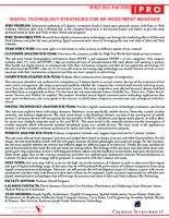 Digital Technology Strategies for an Investment Manager (semester ?), IPRO 303: Digital Tech Strategies for an Investment Manager IPRO 303 Project Plan F05