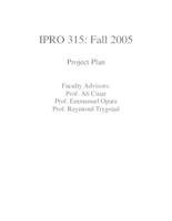 Web-Based Support for Diabetes (semester?), IPRO 315: Web-based Support for Diabetes IPRO 315 Project Plan F05
