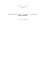 Advanced Technology for Photovoltaic Solar Windows (semester?), IPRO 355: Photovoltaic Solar Windows IPRO 355 Project Plan F04