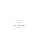 Apple a Day Chicago (Semester Unknown) IPRO 359: Apple A Day Chicago IPRO 359 Project Plan F08