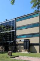 Border between the original Metals Research Building and its 1958 addition, Illinois Institute of Technology