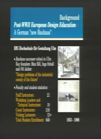 Systems and Systematic Design: Tracing the Evolution of Design Methodology at the Institute of Design, 1965-2010: Video documentation