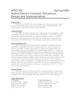 De (semester?), IPRO 342: Hybrid Electric Vehicles - Simulation Design Implementation IPRO 342 Abstract Sp06