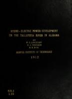 Proposed hydro-electric power development on the Tallapoosa River in Alabama