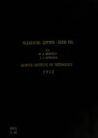 Bleaching cotton-seed oil with American fullers earth