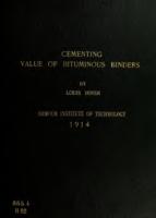 The cementing value of bituminous binders