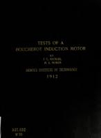 Comparative tests of a boucherot induction motor