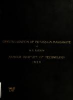 The crystallization of potassium manganate