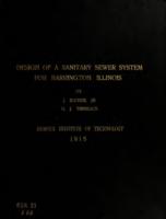 Design and estimate of approximate cost of a sanitary sewer system for the village of Barrington, Cook and Lake counties, Illinois