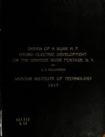 Design of a 20,000 H.P. hydroelectric development on the Genesee River at Portage, N.Y.