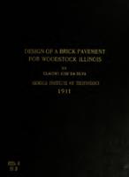 Design of brick pavement for Woodstock Illinois