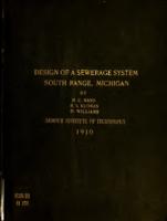 Design of a sewerage system South Range, Michigan