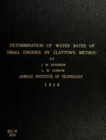 Determination of the water rates of small engines by Clayton's method