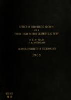 The effect of throttling suction on a three-inch Dayton centrifugal pump