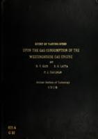 Effect of varying speed upon the gas consumption of the westinghouse gas engine
