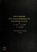 Effect of varying speed upon the gas consumption of the westinghouse gas engine