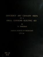 Efficiency and capacity tests of a small gasoline-electric set