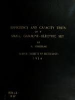 Efficiency and capacity tests of a small gasoline-electric set