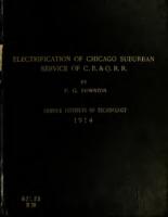 The electrification project of the Chicago suburban service of Chicago, Burlington & Quincy R.R.