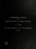 Engineering aspects of the manufacture of edible pastes