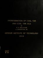 The hydrogenation of coal tar and coal tar oils