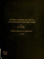 Influence of depth of fire on efficiency & capacity of a 200 H.P. stirling boiler with McKinzie Stoker