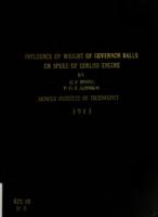 Influence of weight of governor balls on the speed and economy of a simple corliss engine