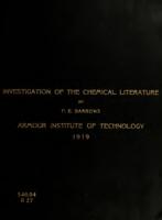 Investigation of the chemical literature