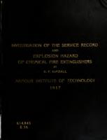 Investigation of the service record and explosion hazard of chemical fire extinguishers