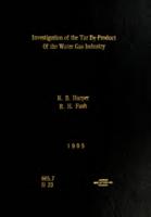An investigation of the tar by-product of the water gas industry