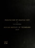 The manufacture of salicylic acid