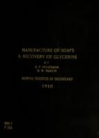 Manufacture of soaps and the recovery of glycerine