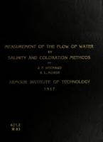 Measurement of the flow of water by salinity and coloration methods