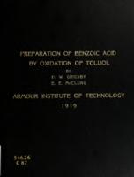 The preparation of benzoic acid by oxidation of toluol