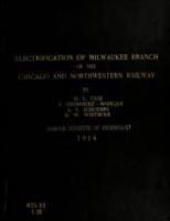 Proposed electrification of the Milwaukee branch, Chicago & Northwestern railway