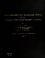 Proposed electrification of the Milwaukee branch, Chicago & Northwestern railway