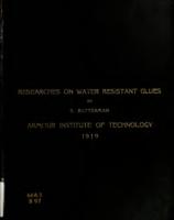 Researches on water resistant glues