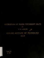 Separation of mixed potassium salts