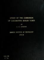 A study of the corrosion of locomotive boiler tubes