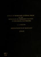 A study of the effect of momentary external fields on the retentivity of the permanent magnets of recording wattmeters