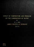 A study of the effect of temperature and pressure on the carbonation of water