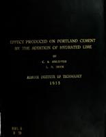 A study of the effects produced on Portland cement by the addition of various percentages of hydrated lime