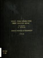 Study of a single-phase variable speed shunt induction motor