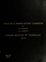 Tests on a Martin rotatory converter